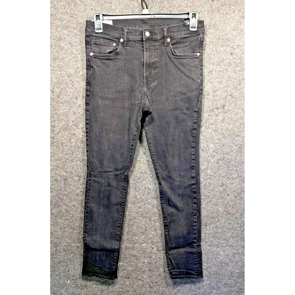 H&M Skinny Coupe Moulante & Denim Jeans Mens 34x32 Black Distressed 0720504 3